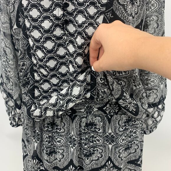 Cache Blouson Dress Womens M Medium 2Pc Semi Sheer Floral Paisley Inner Tank - Picture 12 of 14